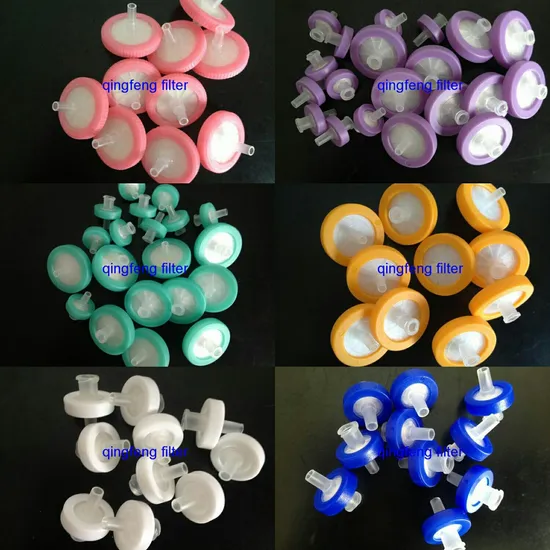 0.2um/0.45um Color Ring PTFE/PVDF/Pes Syringe Filter for Lab Filtration