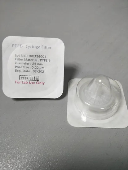 Pes Syringer Filter with Independent Sterilization Packaging