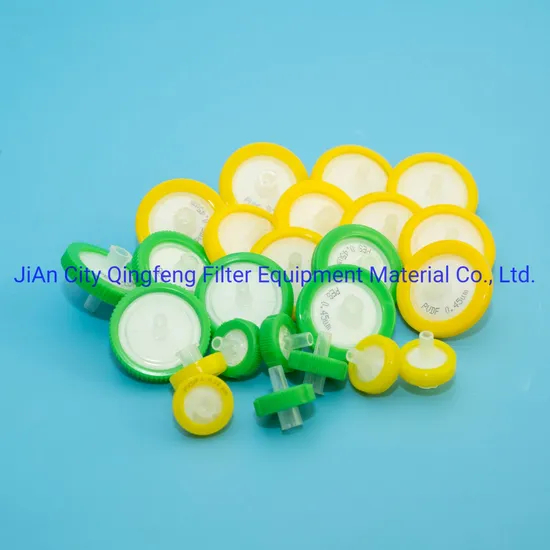 25mm Pes PVDF PTFE Nylon Color Ring Syringe Filter for Lab Use