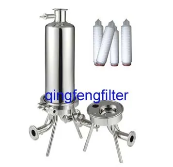 Filter Housing with Pleated Filter Cartridge for Liquid and Air Filtration