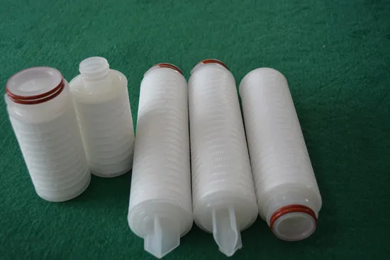 PVDF/Pes/PP/PTFE/Nylon Pleated Filter Cartridge for Liquid Filtration